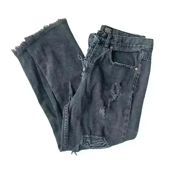 Urban Outfitters BDG High Rise Ripped Distressed Black Jeans Size 28 - Picture 6 of 8
